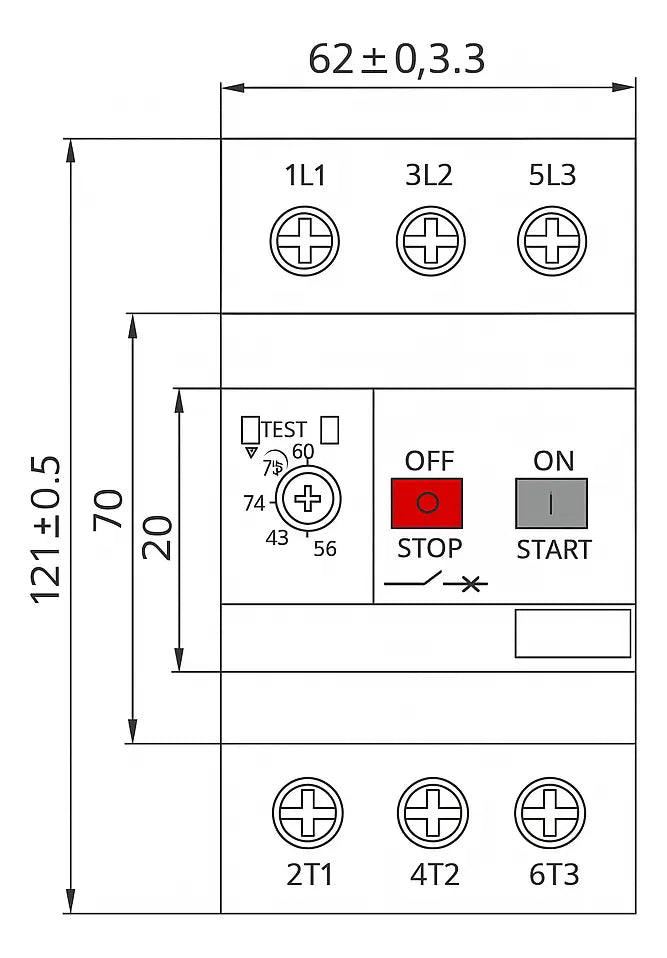 Guardamotor Regulable 4–6,3 A Térmico-Magnético 3 Polos CNC