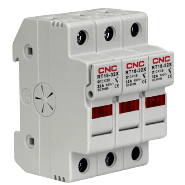 Portafusible Modular 10×38 mm 32 A 1P con Indicador LED CNC RT18-32X