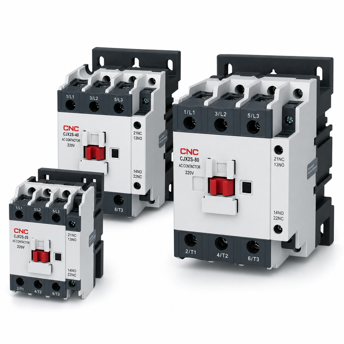 Contactor Trifásico CNC CJX2s-25 25 A Bobina 220 V AC 3P 1NO+1NC