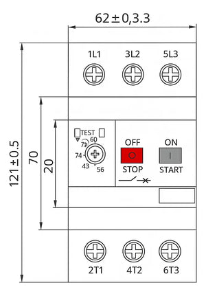 Guardamotor Regulable 4–6,3 A Térmico-Magnético 3 Polos CNC