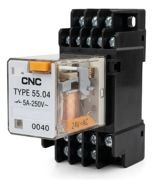 Relé Electromecánico CNC 55.04 de 14 Pines 24 V DC 4CO 5 A