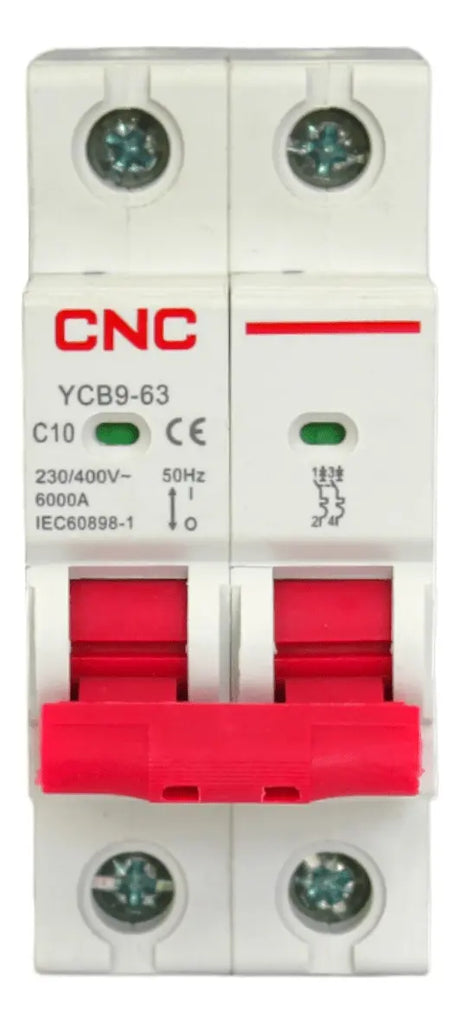 Interruptor Termomagnético MCB Omnipolar 2P 6 A 6 kA CNC YCB9-63