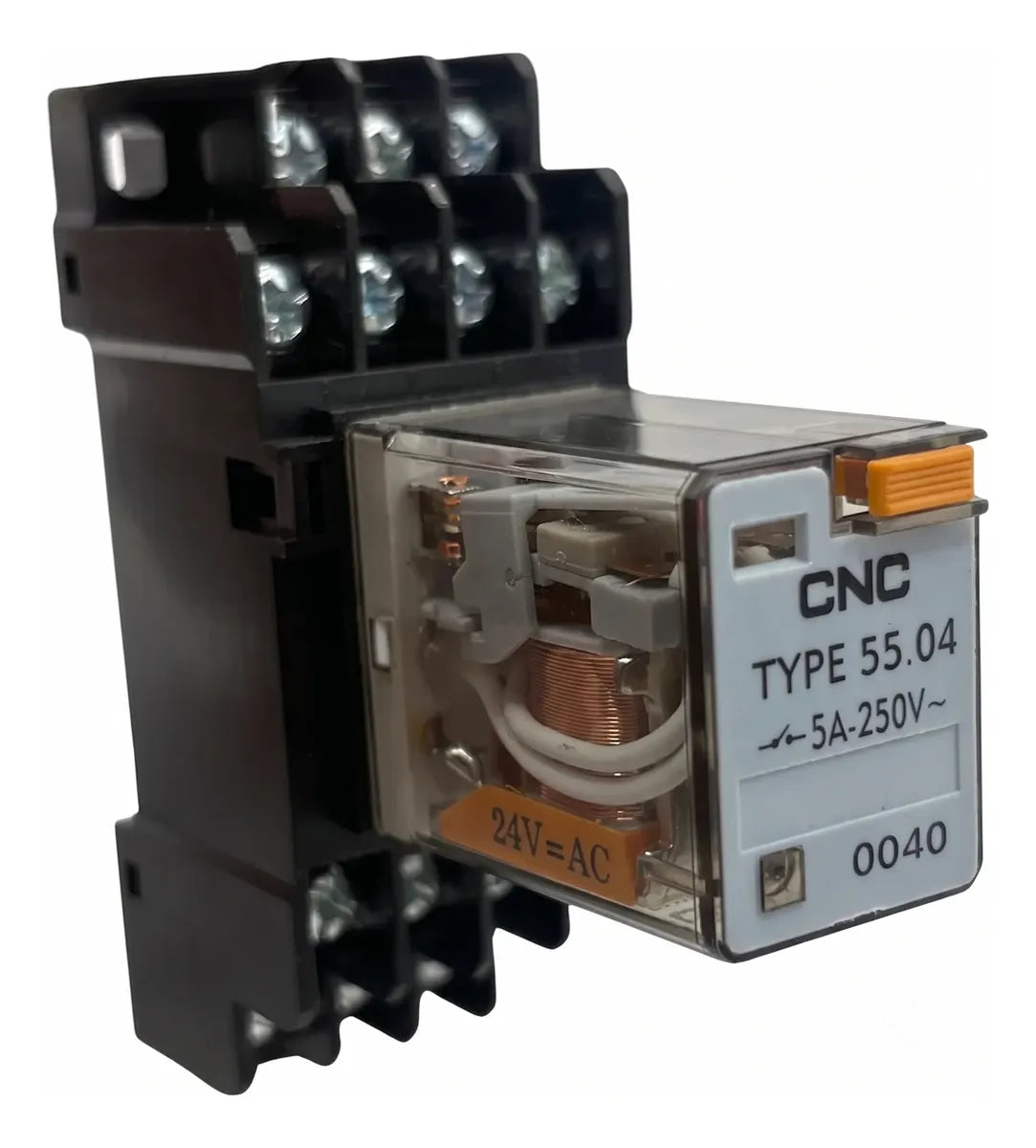 Relé Electromecánico CNC 55.04 de 14 Pines 24 V DC 4CO 5 A