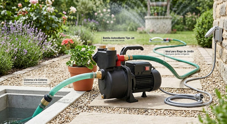 Bomba Jet Riego Jardín 1 HP LEO EKJ-802P 220V (1" x 1")