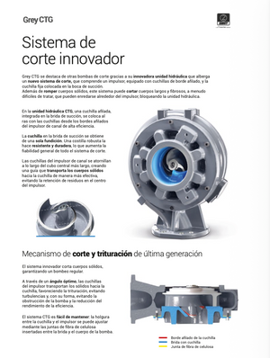 Bomba Sumergible Trituradora CTG (Aguas Negras/Trapos) 20 HP ZENIT DRG 2000/2/80 G0HT5 (400/700V) - DN80