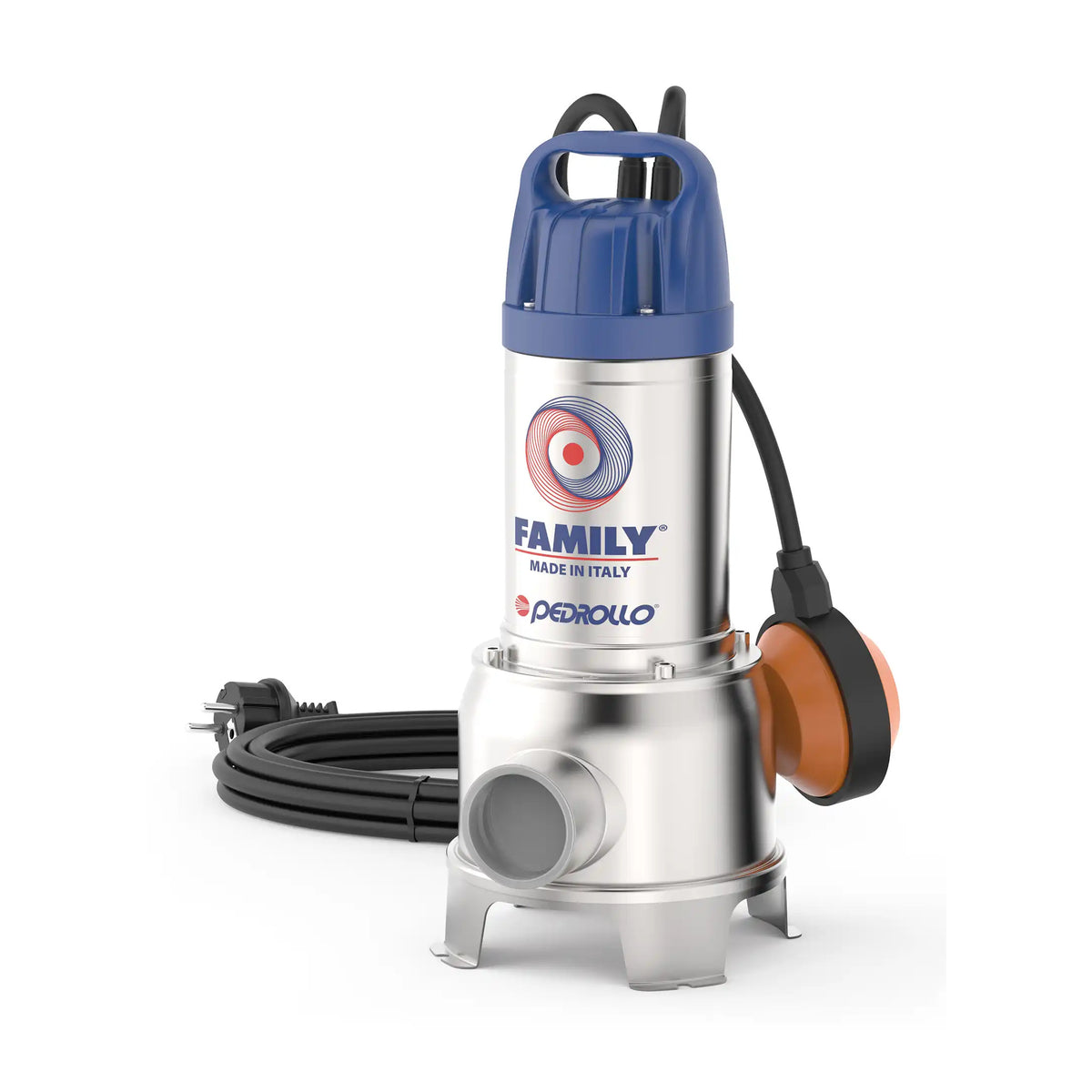 Bomba Sumergible Drenaje INOX (Aguas Sucias/Vortex) 0,7 HP PEDROLLO FAMILY (230V) - 1 1/2"