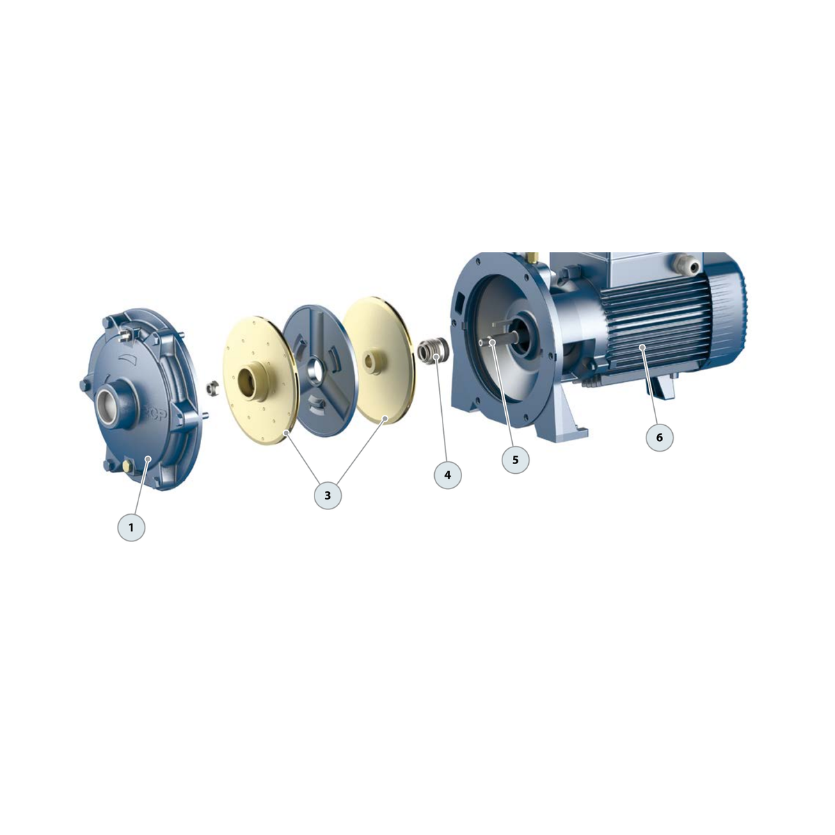 Bomba Centrífuga Multietapa (Doble Rodete) 1 HP PEDROLLO 2CPm25/130 (230V) - 1 1/4" x 1"