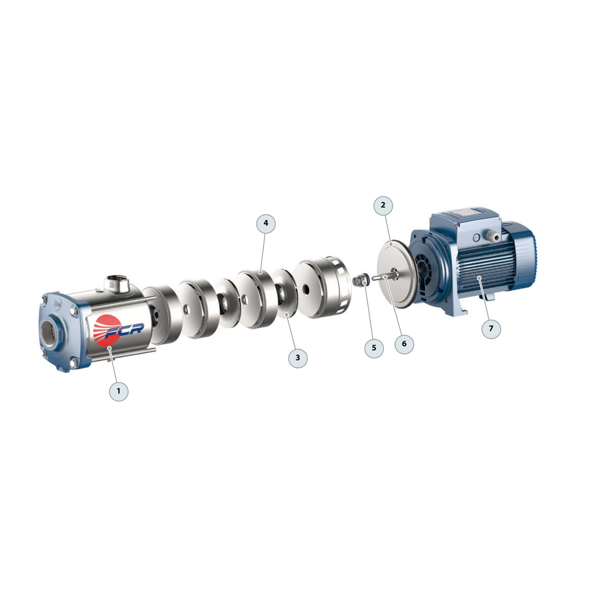 Bomba Centrífuga Multietapa (Industrial/Silenciosa) FULL Inox 304 3 HP PEDROLLO FCR 15/2R (400V) - 2 1/2" x 2"