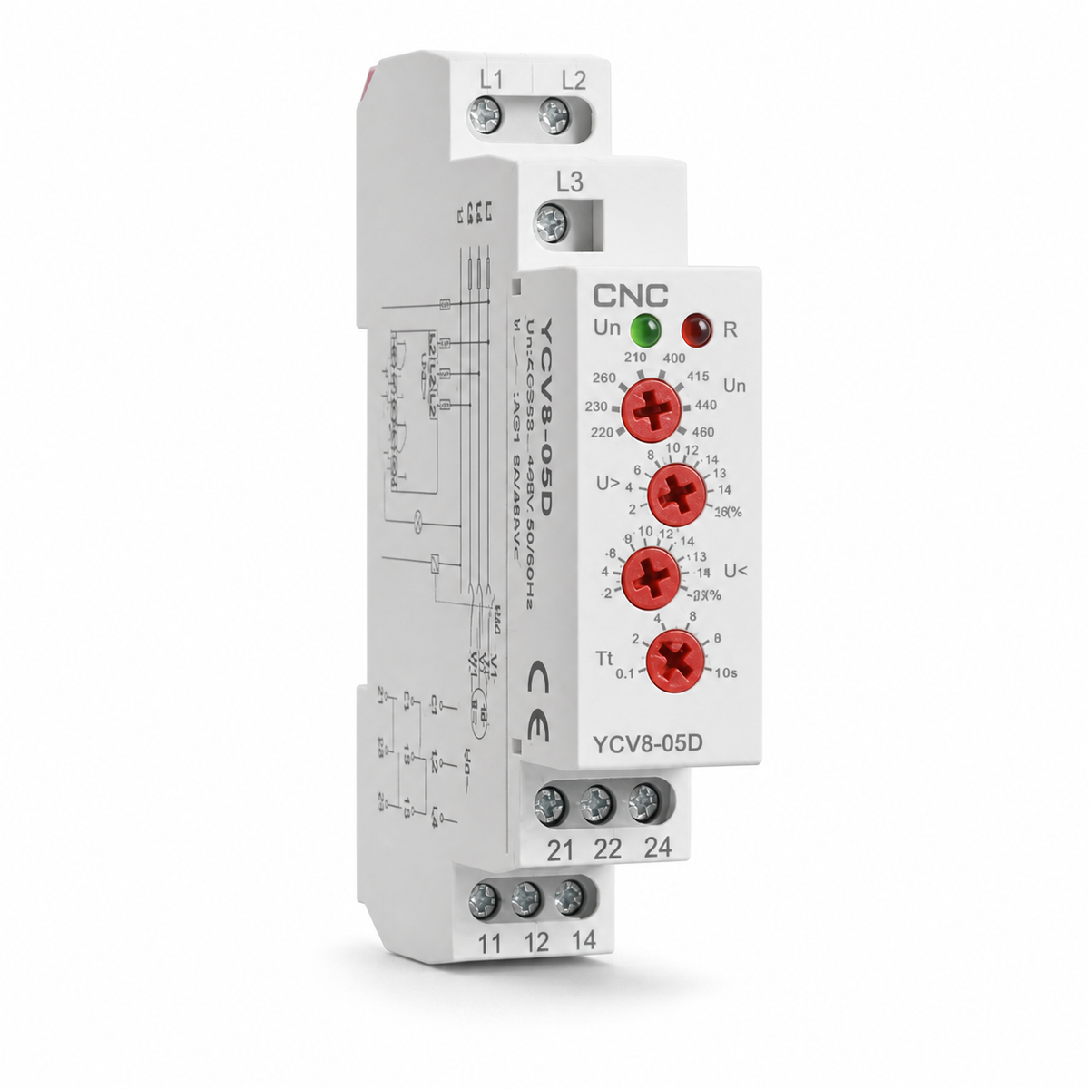 Relé Monitor Trifásico CNC YCV8-05D Asimetría, Secuencia y Falla de Fase