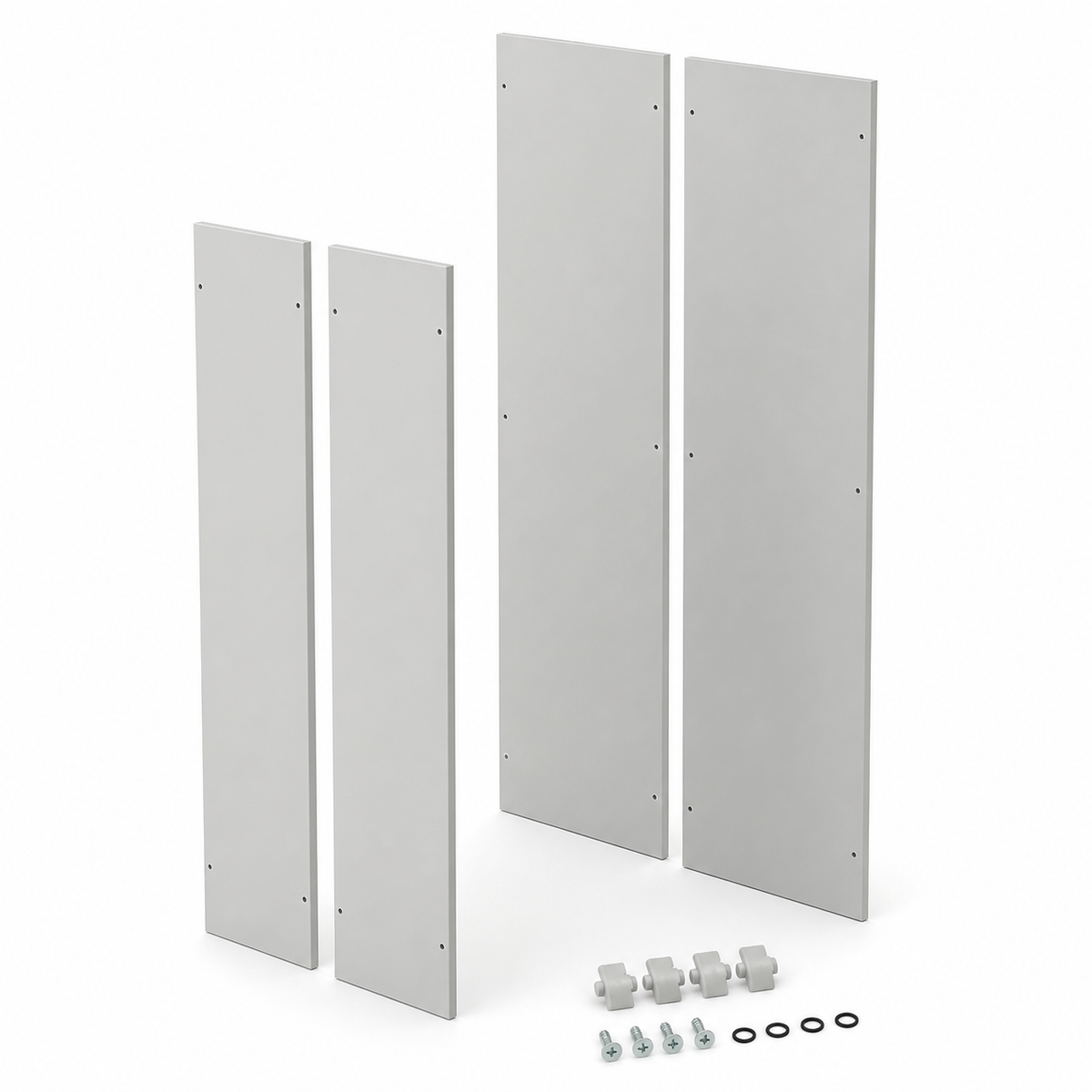 Set de Tapas Laterales para Gabinete Autosoportado 2000 × 400 mm 1,5 mm RAL 7035 CNC